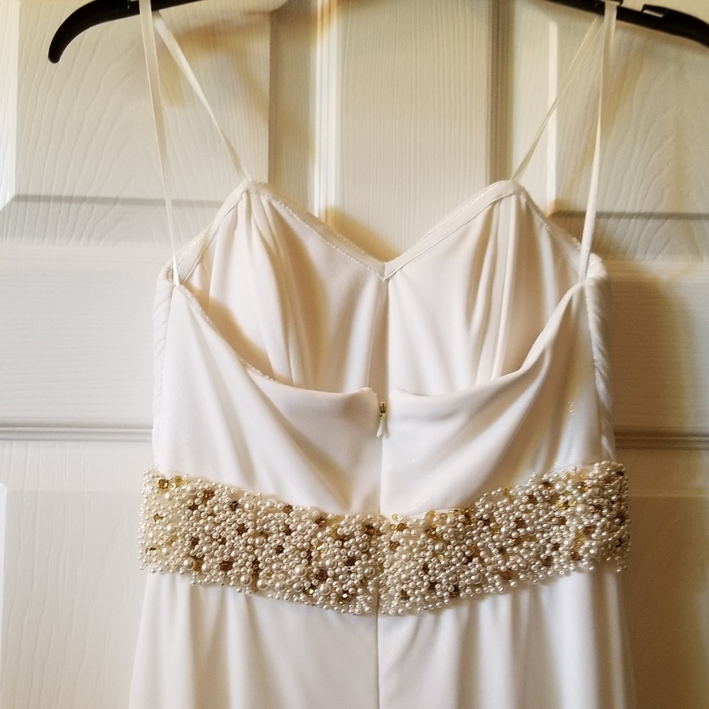 Cache size 0 prom dress ivory with beading - Picture 4 of 7
